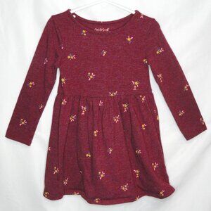 2 for $15 Size 4T Cat & Jack Maroon Dress Yellow Pink Blue Flowers Long Sleeves